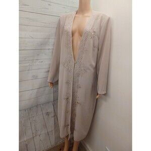 MONTEE Sz 18 Long Sleeve Duster Open Cardigan Jacket Tan Beige